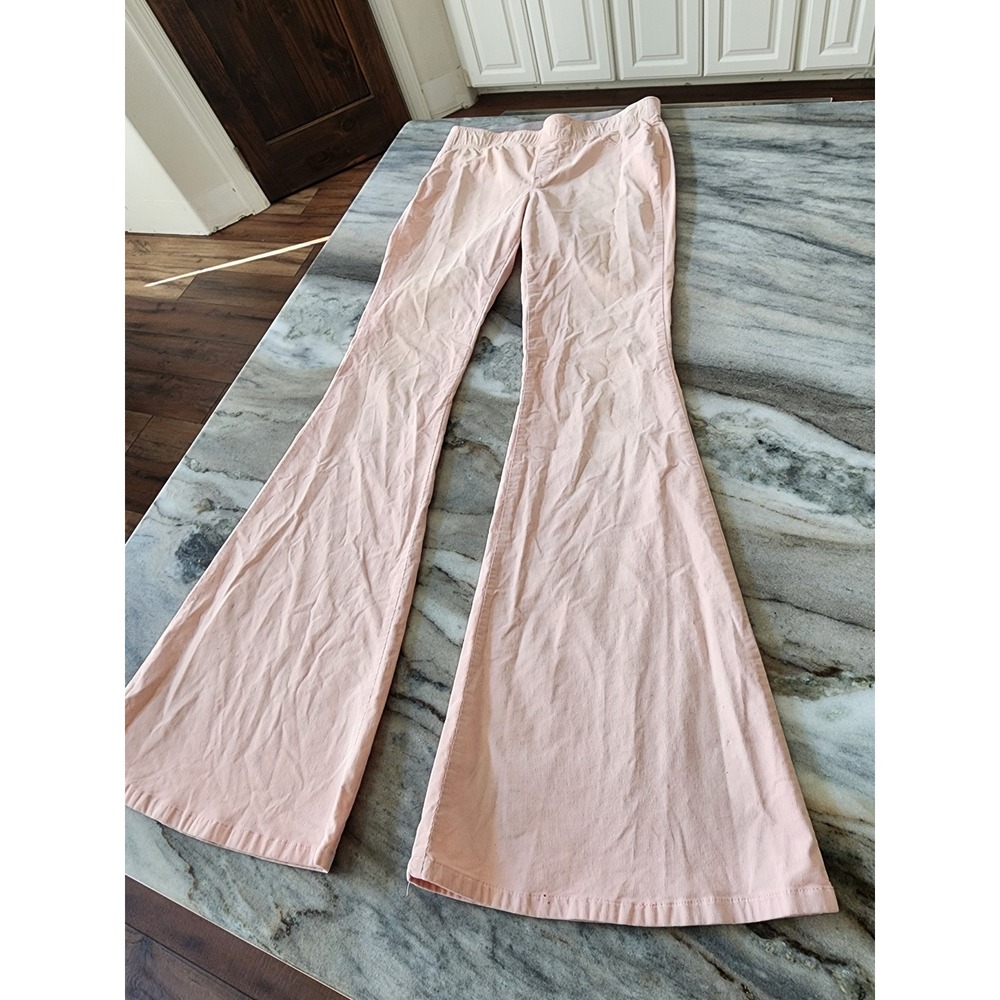 Chelsea & Violet Womens Pink Corduroy Flare Bell Bottom Pull On Pants Size M